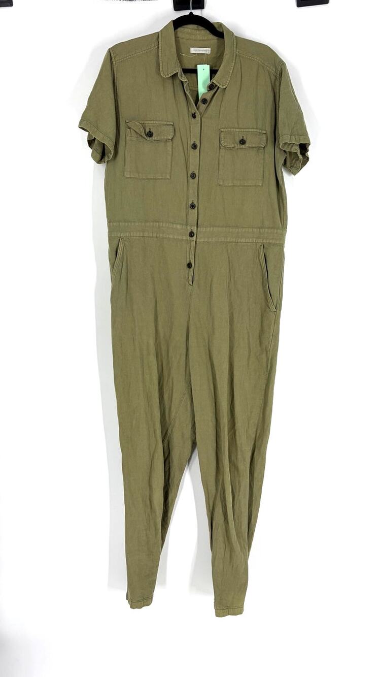 Green Outerknown Short Sleeve Jumpsuit, L